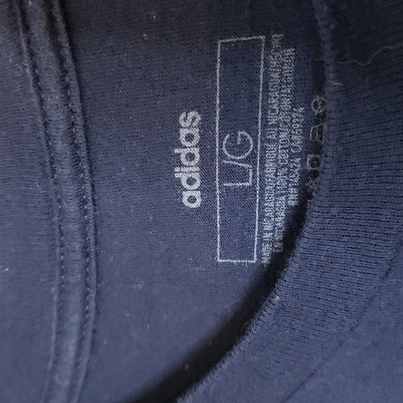 Adidas Tee Shirt Short Sleeve Navy Graphic Unisex Top Trendy Athleisure Athletic - Picture 3 of 6